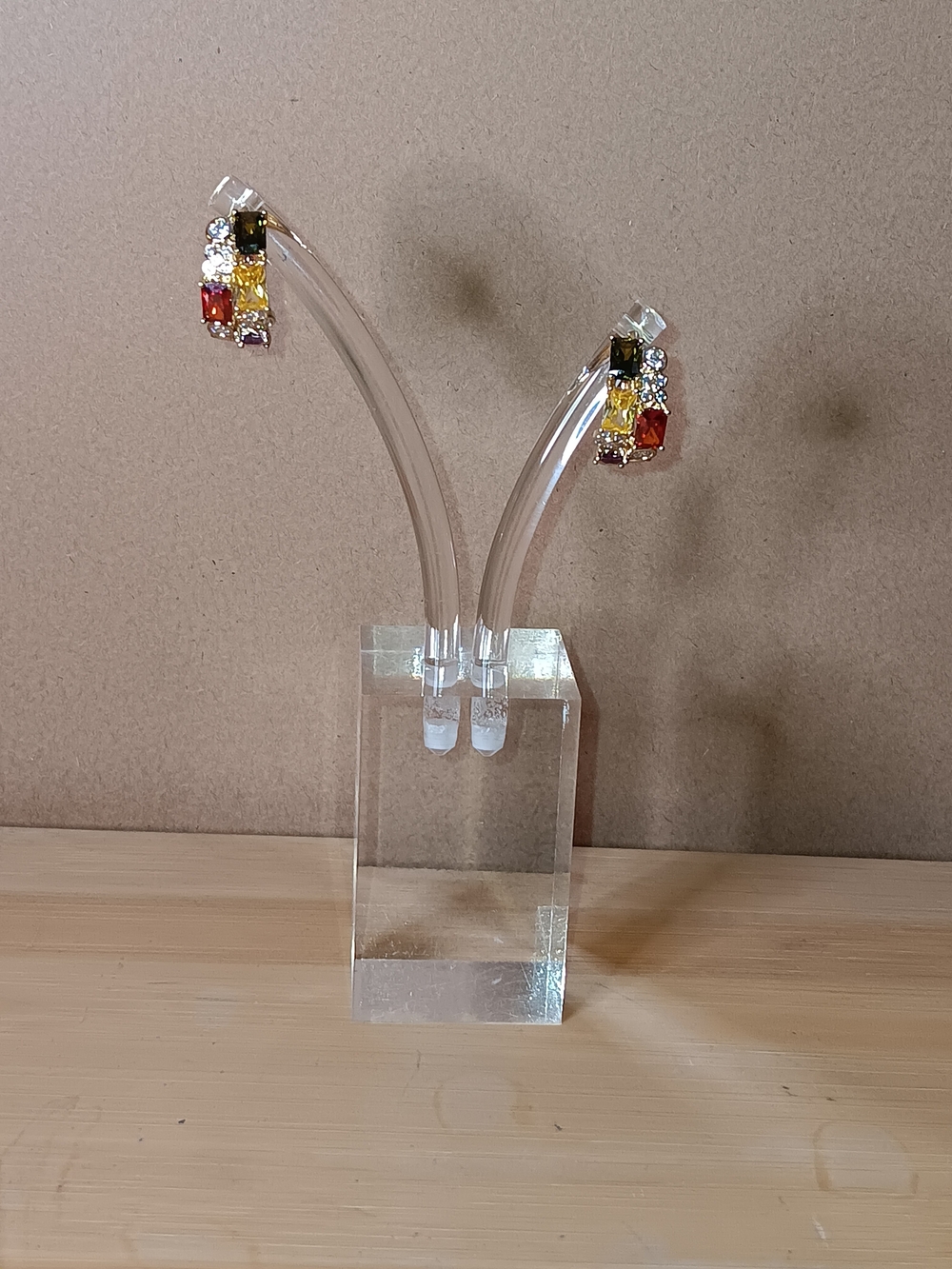 Multi-Color Crystal Accent Earrings